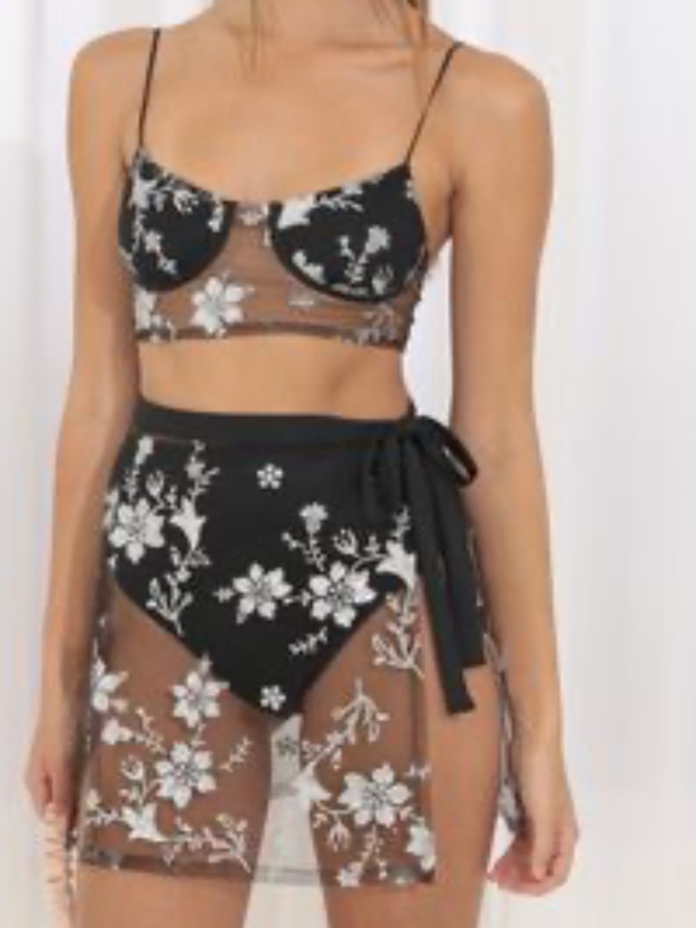 Party Girl Glitter Mesh Set in Black XS